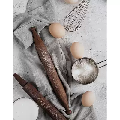 supermooi original Nordic ins style gourmet still life shooting props black walnut solid wood rolling stick