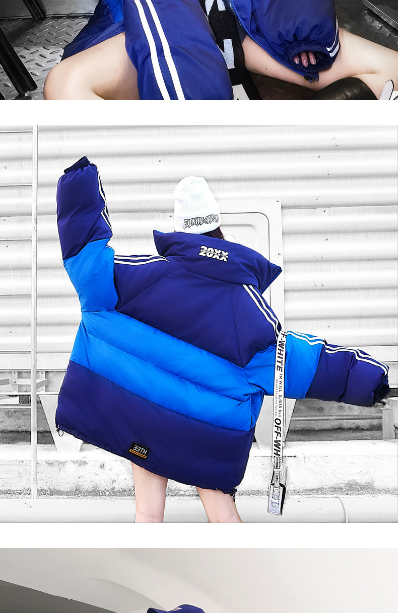 Freamve bên ngoài lạnh xuống áo khoác cotton hà mã hip hop thủy triều nam và nữ cặp vợ chồng với bộ đồ cotton giản dị áo the north face