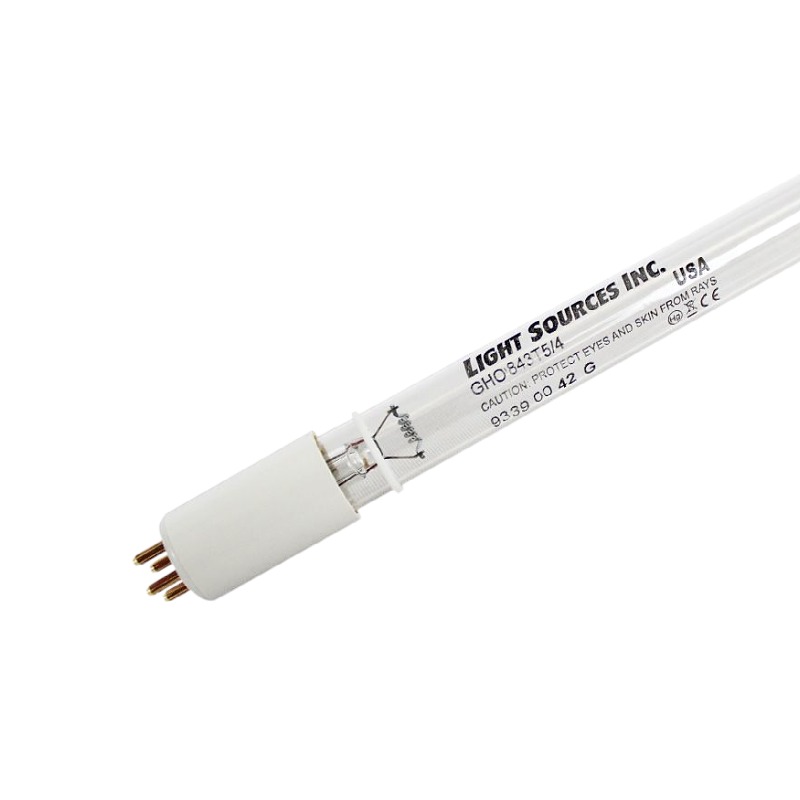 LightSources GPO843T5 4 Complete beverage plant UV water treatment lamp soft glass