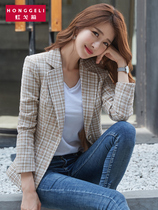 Plaid suit Autumn 2018 new female short slim casual autumn women 2019 new suit jacket autumn