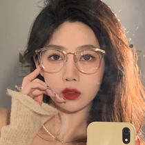 Abstinence Department transparent glasses frame female anti-radiation anti-blue eye protection can be equipped with Infinity digital face small myopia eyes female