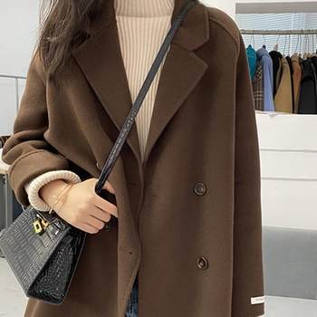 Woolen jacket medium-length cashmere coat woolen korean version