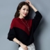 Mùa xuân và mùa thu mới từ cổ áo bat tay áo len nữ áo len dài tay áo trùm đầu lỏng áo sơ mi nữ ngắn đoạn đáy - Đan Cardigan áo khoác len nữ Đan Cardigan