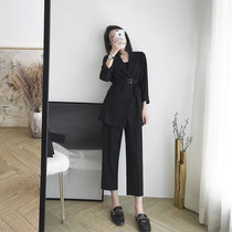 2022 Autumn Clothing New Womens Ocean Air Weight Reduction Small Fragrance Wind Fried Street Broadlegged Pants Fashion Spring career Two suits