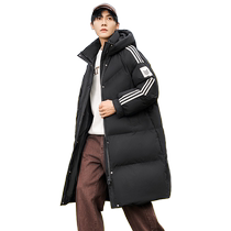 Duck Down Jacket for Men and Women Winter Mid-Length 2024 New Couple Outdoor Simple Coldproof Warm Hooded Thickened Jacket