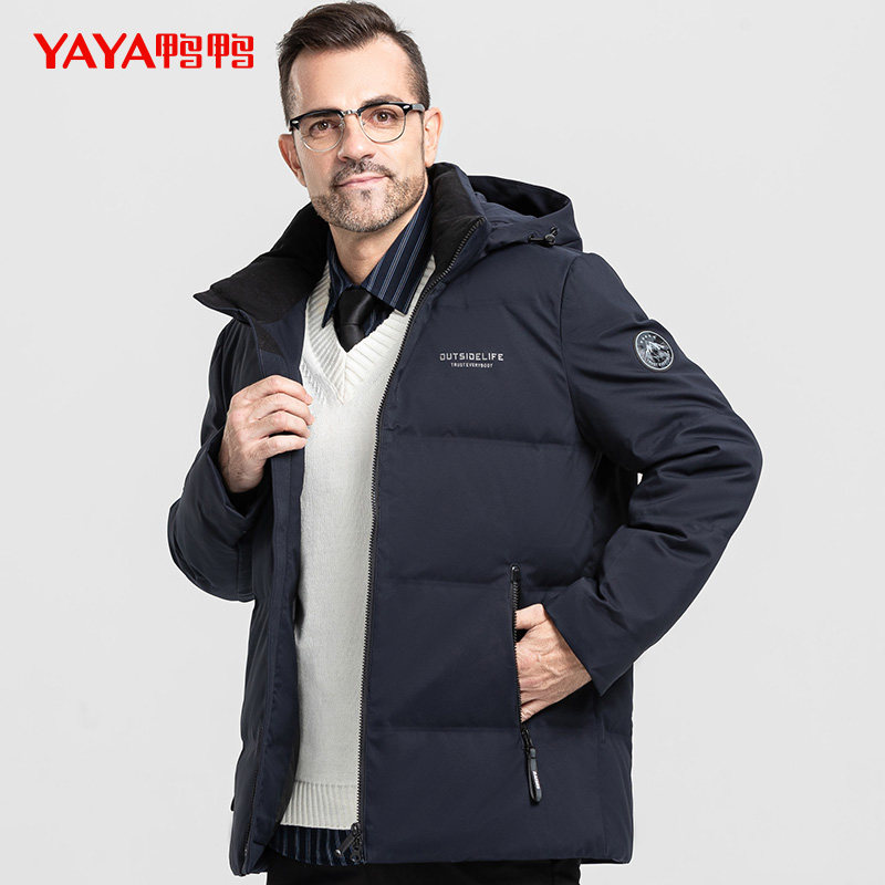鸭鸭 21年冬季款 中老年爸爸装连帽羽绒服 天猫优惠券折后￥359包邮（￥599-240）多色可选