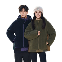 Duck Down Jacket for Men and Women Winter 2024 New Hooded Couple Fake Two Piece Mountaineering Outdoor Hiking Polar Fleece Jacket