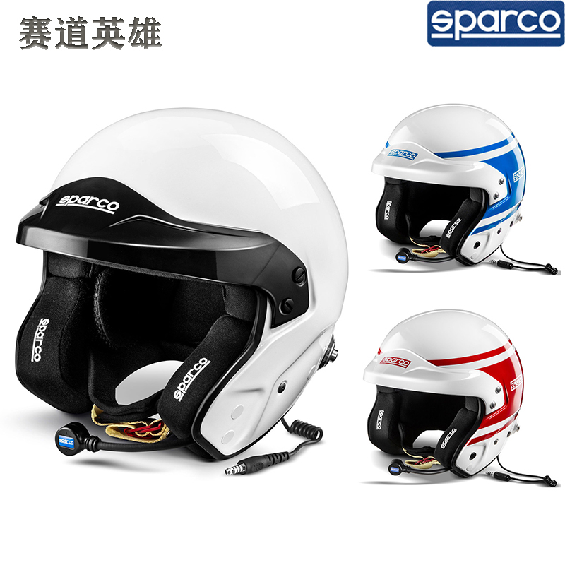 SPARCO RJ-3I Rally racing safety helmet Italy Imports equipped with headphone microphone FIA certified half armor