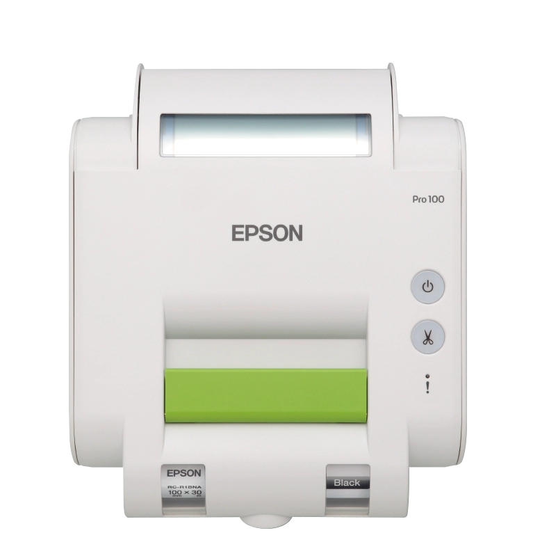 Máy in nhãn Epson Epson Pro100 màu rộng mã vạch công nghiệp mã vạch cảnh báo an ninh điện cháy 100mm tự dính máy in tài sản cố định - Thiết bị mua / quét mã vạch