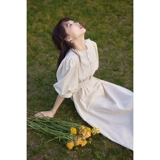 Летняя белая длинная юбка, платье, французский стиль, яркий броский стиль