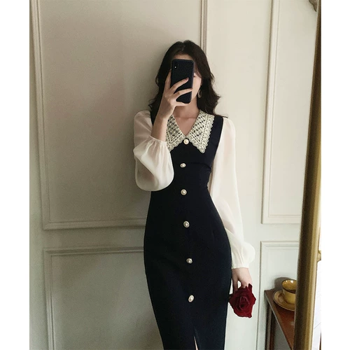 Осенняя ретро юбка, платье, коллекция 2022, в стиле Шанель