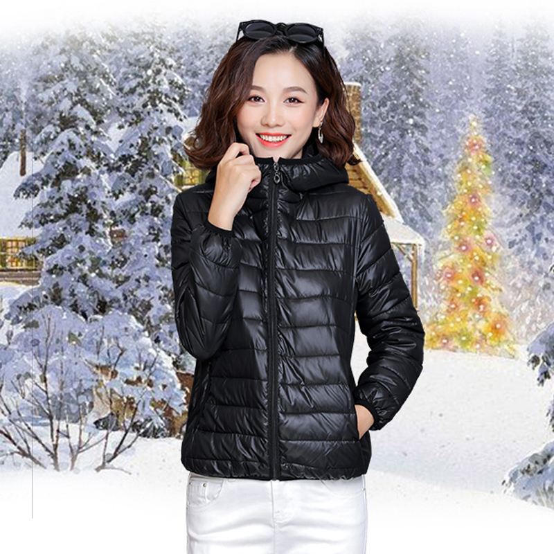 2019 mùa thu / mùa đông phụ nữ bông váy Hàn Quốc phiên bản của bông sửa chữa quần áo ngắn đội mũ trùm đầu sinh viên phù hợp với bánh dày bông áo khoác nữ