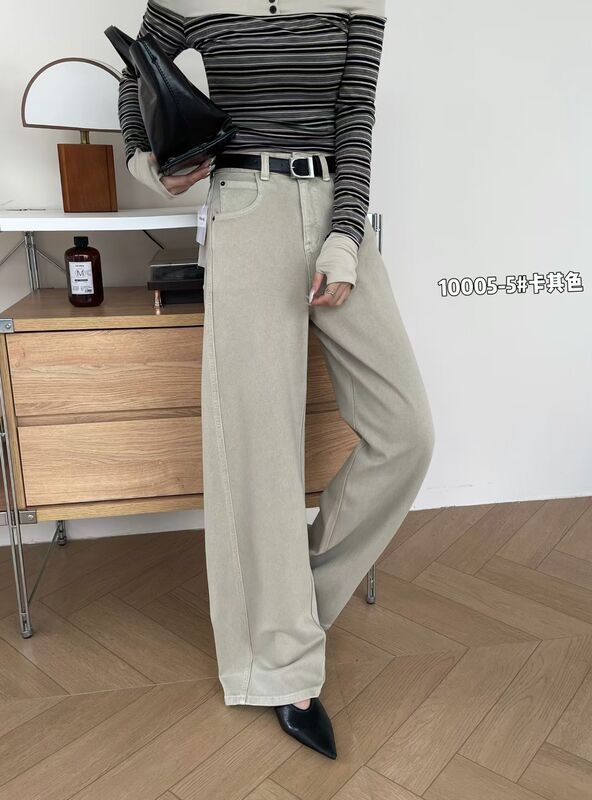 Miduoqi Autumn Style Eight-Way Stretch Denim Active Dye Straight-Leg Scimitar Pants 10005 Miduoqi Autumn Style Eight-Way Stretch Denim Active Dye Straight-Leg Scimitar Pants 10005