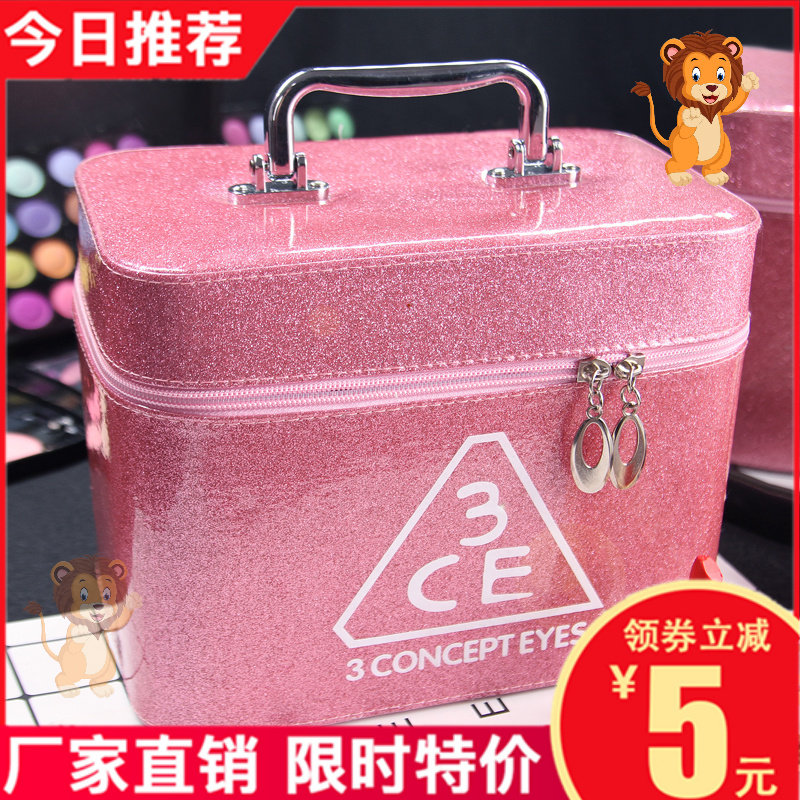 Cosmetics Storage Box Portable Travel Bag Box Desktop Dust-proof Home with LED Light Cover Mirror Lipstick Skin Care Products