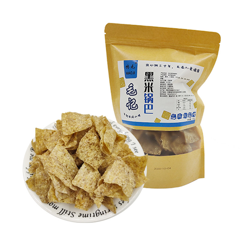 Open hair black rice pot Bookstore Street with the same mesh red snack taste of sesame salt large bag pack 140g*3 bag