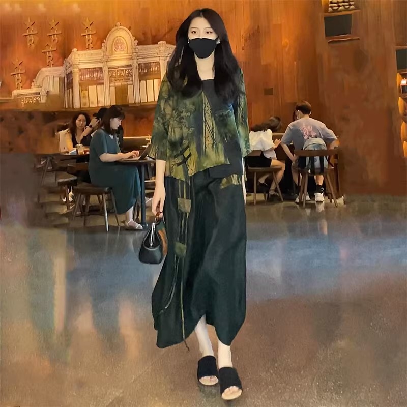 Celison Kloe Silk Fragrant Cloud Gauze Dress Women's 2026 Summer New Retro Mulberry Silk Two-Piece Suit Celison Kloe Silk Fragrant Cloud Gauze Dress Women's 2026 Summer New Retro Mulberry Silk Two-Piece Suit
