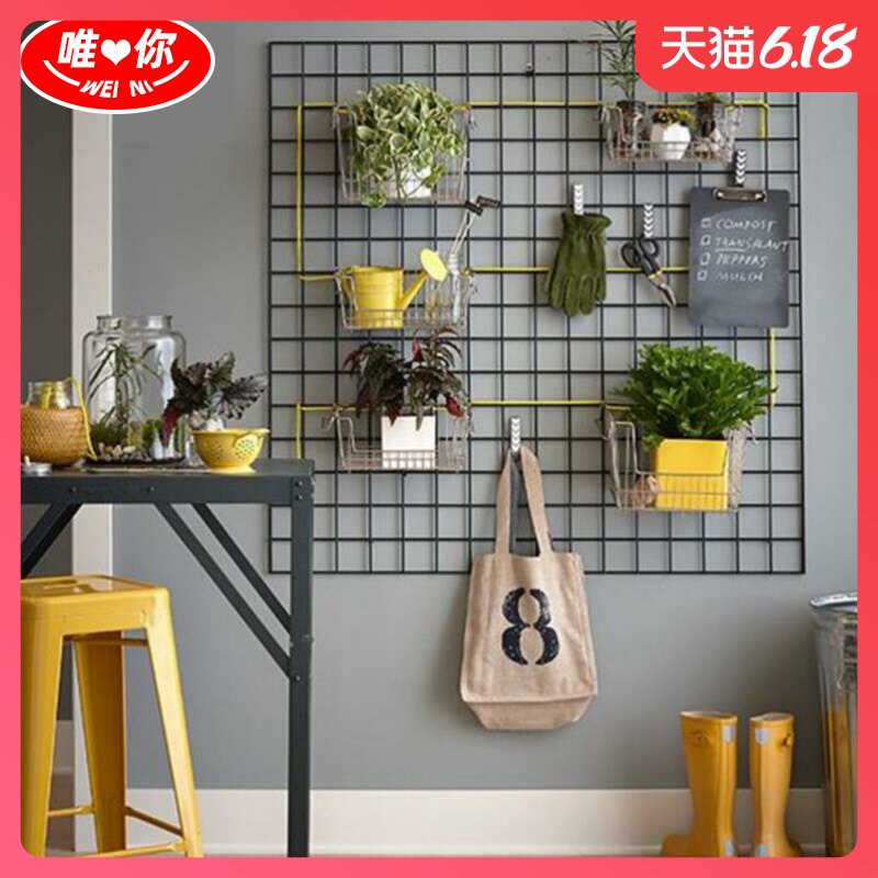 Barbed Wire Decoration Wall Iron Art Bedroom Iron Mesh Sheet Plus Coarse Exhibition Rack Fencing Small Grid Wire Rack Wall-mounted Balcony
