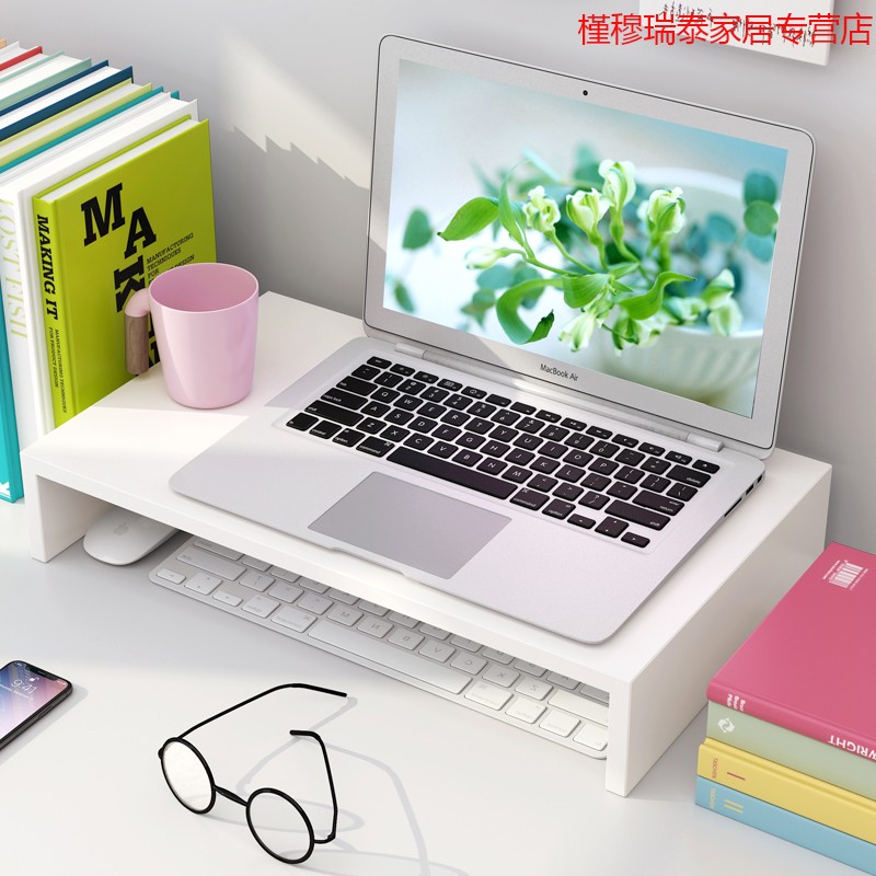 Notebook PC heightening bracket Wood Dormitory Desktop Pen Electric neck and neck desk Storage Shelf containing shelf