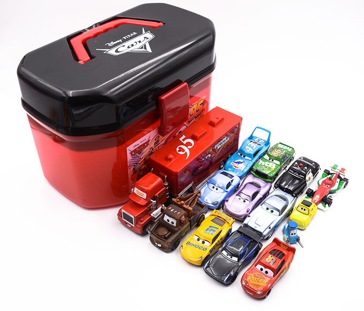 Racing Story 3 Black Storm Lightning McQueen Alloy Toy Model Model Storage Storage Set Vali Set - Chế độ tĩnh mô hình xe đạp
