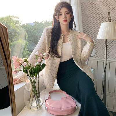 taobao agent Demi-season sweater, jacket, cardigan, plus size, Chanel style, 2022 collection, fitted, high-quality style, bright catchy style, long sleeve