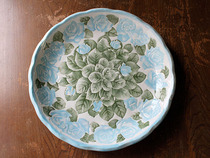 Japan Imports Beauty Thick burn Rose Bowl Bowl Cute Home Dish Disc Rose Pan Sweet dinner tray Noodle Dish