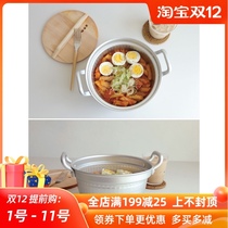 Japan imported Hokuriku aluminum double ear steamer hammer aluminum with wooden lid soup pot steamer milk pot instant noodle pot hot