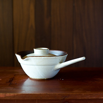 Japanese Lone Gait Pans Pan White Glazed Slices Hand-pan Pure handmade casserole frying pan Saucepan Saucepan Saucepan