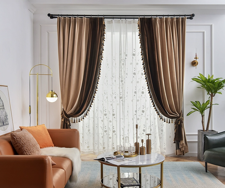 best Curtains American Light Luxury Style Peacock Green Curtains For Living Room Bedroom Velvet Blackout Curtains Treatment Decoration Custom room darkening curtains