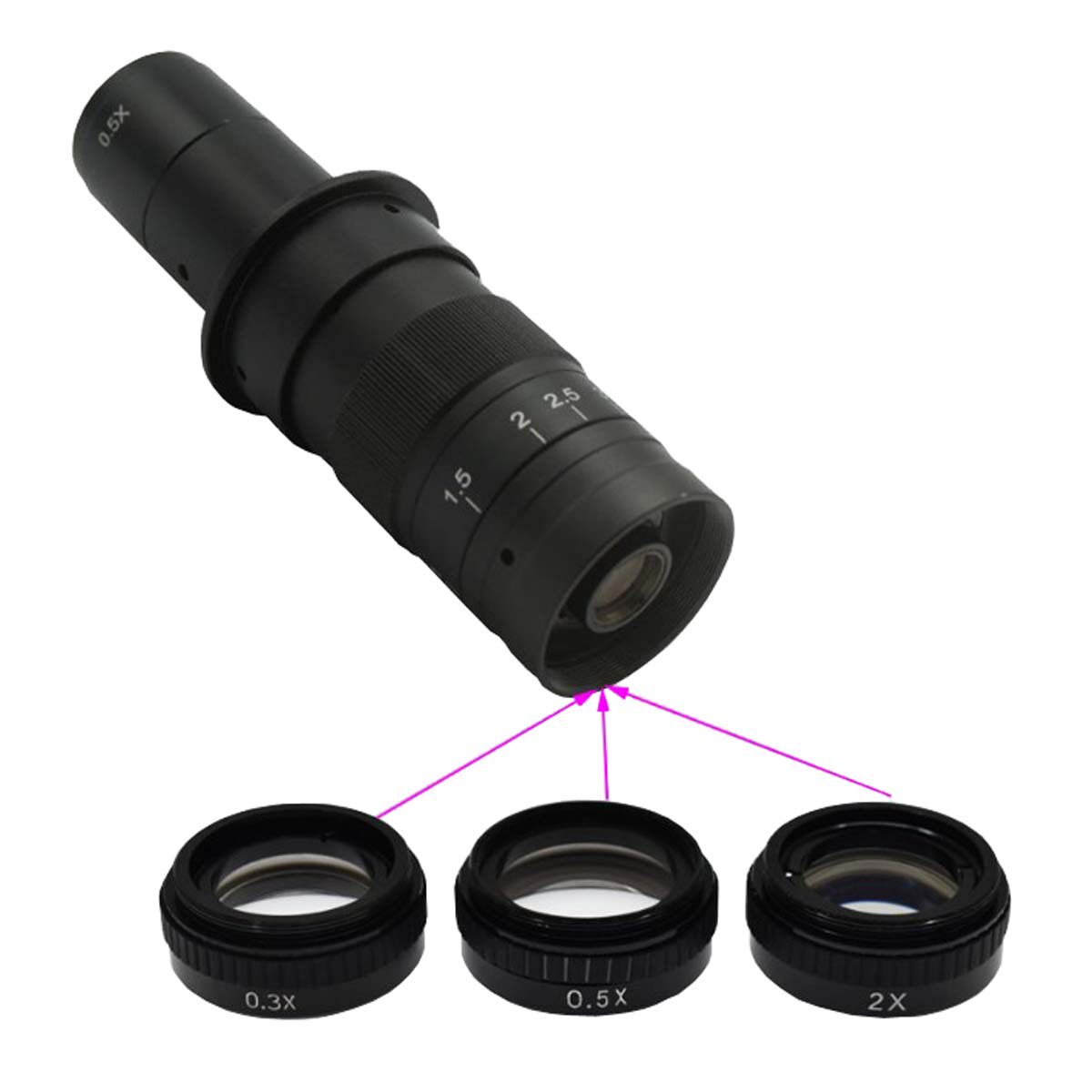 10A Industrial Film microscope Monocular lens Objective lens 0 3X 0 5X 2X Magnifier Optical lens