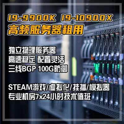 超频i7i9高频物理独立服务器租用steam游戏 Minecraft三线bgp高防
