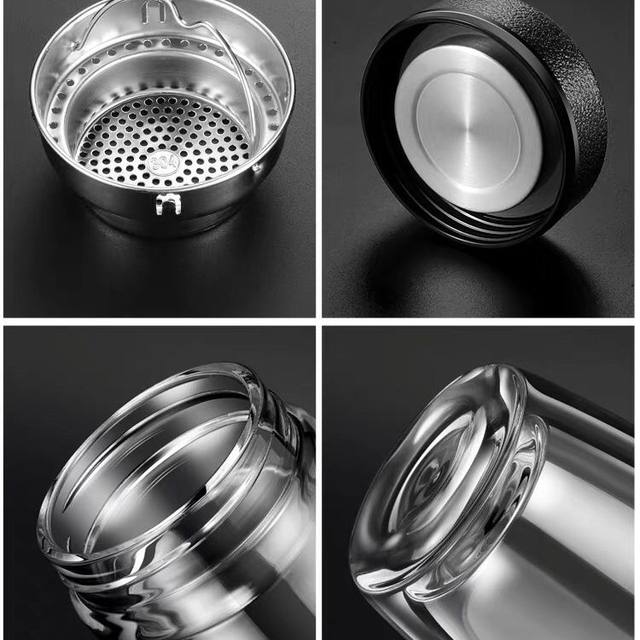 Large-Capacity Thickeneded Double-Layer Glass Goose Egg Cup Men's and Women's Business Tea Cup Insulated Personal Drinking Cup