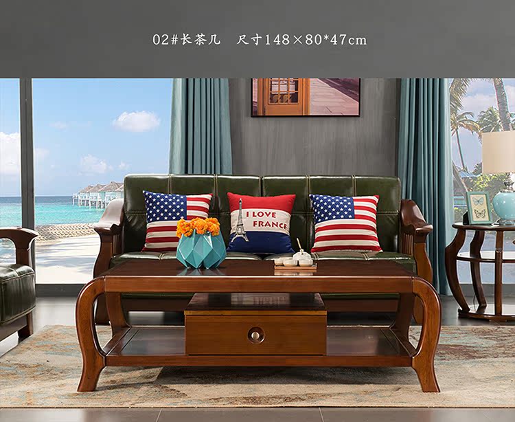 Bàn cà phê gỗ rắn Jinsi gỗ đàn hương phòng khách đơn giản căn hộ nhỏ nội thất sáng tạo hình bầu dục Bàn cà phê Bắc Âu có ngăn kéo - Bàn trà bàn sofa