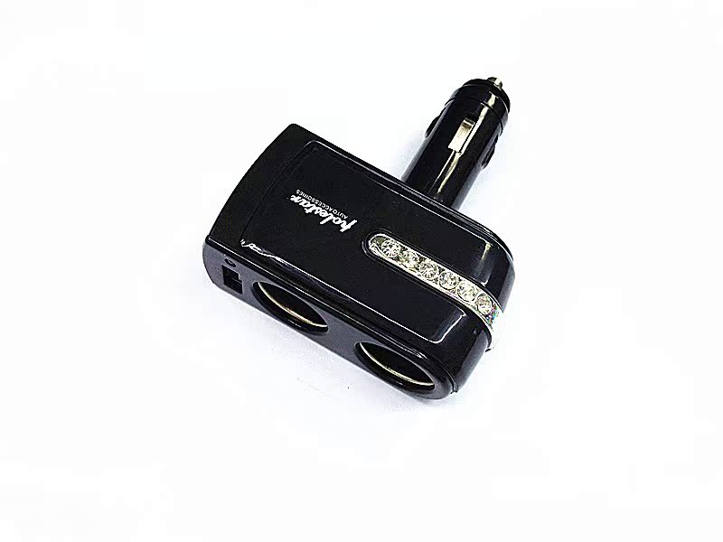 Car-mounted cigarette lighter charging one point and two with USB port car driving recorder charger converter
