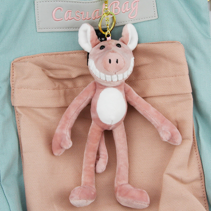 Super ugly cute pig school bag pendant pig key chain cute ins plush doll bag doll backpack ornaments
