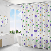 Bathroom shower curtain set Waterproof and mildew thickened hanging curtain Bathroom partition curtain Door curtain Non-perforated shower curtain cloth