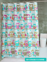 Environmental protection shower curtain Waterproof and mildew thickened hanging curtain No hole retractable shower curtain rod shower rod Bathroom set delivery ring