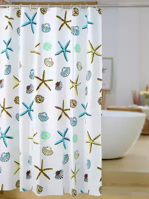 Jandi shower curtain partition window waterproof and mildew proof thick hanging curtain non-perforated telescopic shower rod shower rod bathroom set