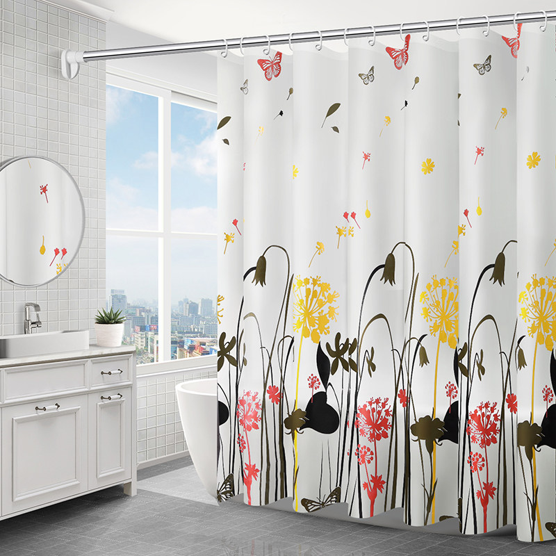 BATH CURTAIN SUIT FREE OF PUNCH AND WATERPROOF AND MILDEW SHELTER DOOR CURTAIN CURTAIN HANGING CURTAIN TOILET WARM SEPP SHOWER BATH CURTAIN-Taobao