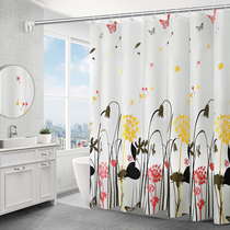 Shower curtain set Free hole waterproof and mildew blocking door curtain curtain hanging curtain Bathroom warm curtain Bathroom curtain