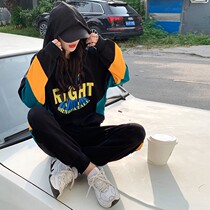 Tide Cards 2022 Autumn Winter New Loose Fashion Casual Sports Suit Women Ocean Gas Minus Wear and clothing Two sets