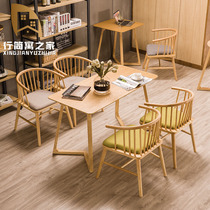Milk tea shop Cafe lounge area Business negotiation table Fast food snacks Dessert dining table and chair Rectangular round table Square table