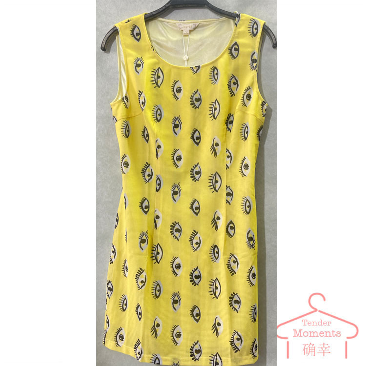 Lingjia Genuine Summer Waist-Revealing Slim-Fit Cartoon Sleeveless Dress L156