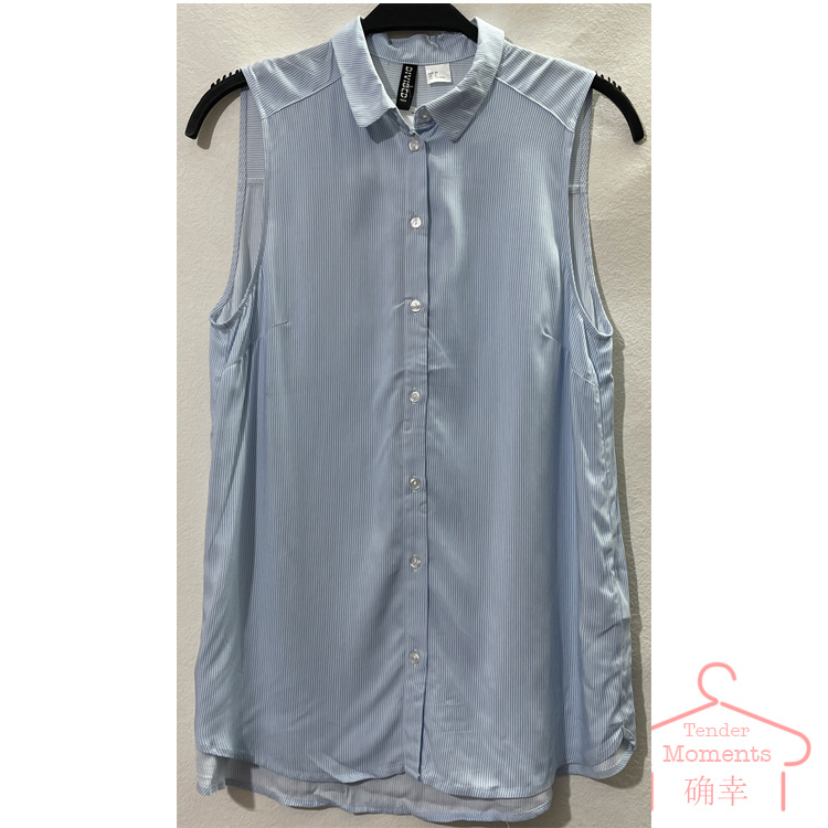 H.M Counter Genuine H Summer Sleeveless Stripesd Comfortable Shirt S2 H.M Counter Genuine H Summer Sleeveless Stripesd Comfortable Shirt S2