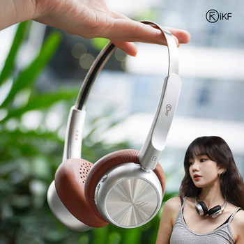 Ikf R1 Retro Over-Ear Headphones Small Wireless Bluetooth Noise-Canceling 2026 Model Suitable for Art Students in the Maillard Style