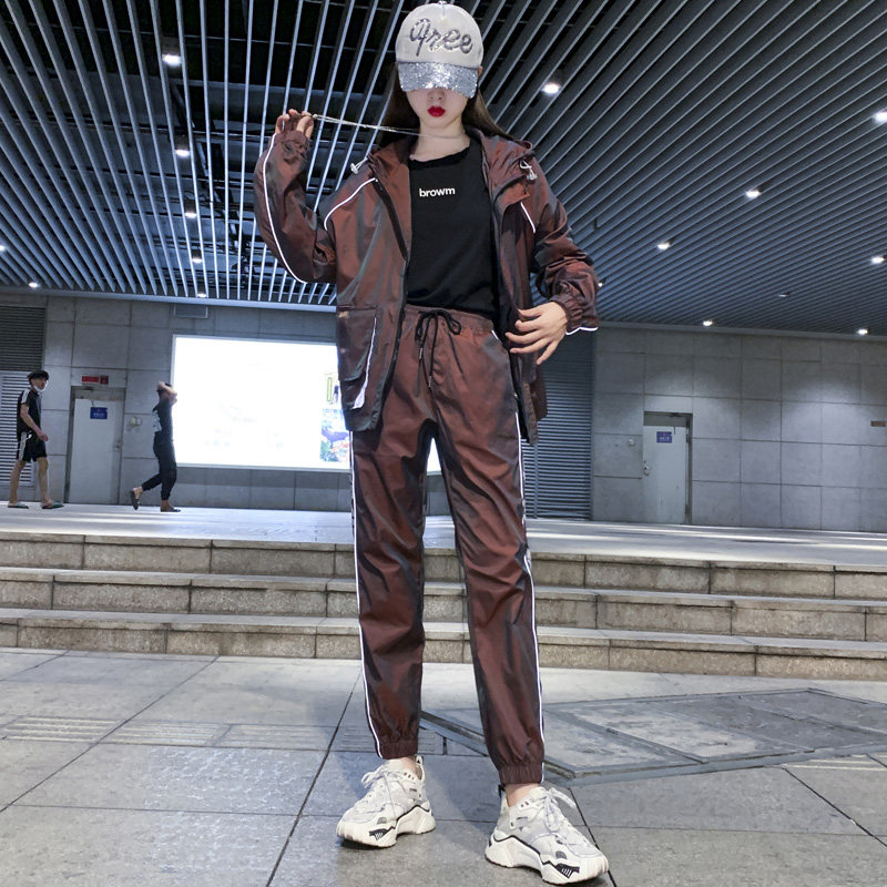 Fashion sports suits women's autumn and winter tide brand 2022 new style fried street slimming and age-reducing casual wear tooling two-piece set