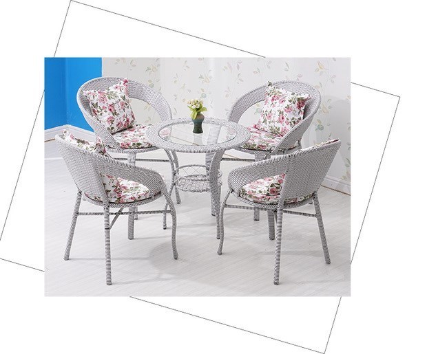 Nội thất phong cách Scandinavia hiện đại ghế ban công bàn cà phê nhỏ ba mảnh đơn giản giải trí wicker ghế bàn và ghế kết hợp bàn tròn - Bàn ghế ngoài trời / sân bàn ghế nhôm đúc ngoài trời