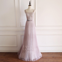 Phantom lilac suspender pleated skirt long female purple flush look slim cover elegant shiny lace flower