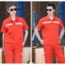 Mùa hè ngắn tay mỏng phần công nhân vệ sinh đường bộ quần áo màu cam đỏ dải phản chiếu phù hợp với màu cam cảnh quan quần áo bảo hiểm lao động - Bộ đồ