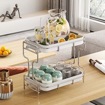 Water glass shelf Airing Glass Cups with trays Home shelve tea cups Kettle Shelves Contain double Leachate Desktop
