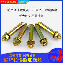 Galvanized iron outer hexagonal expansion screw lengthened super-long explosion expansion bolt national standard m8mm16 hollow brick special